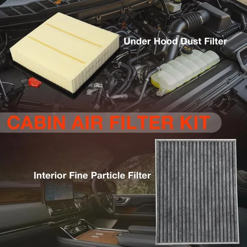 Miniatura 4 de FA1883 Juego de filtros de aire del motor y de la cabina Ford para F150 2.7L 3.0L 3.3L 3.5L 5.0L (2015-2025), Expedition, Lincoln Navigator