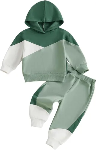 Miniatura 211 de Conjunto de ropa de otoño e invierno para bebé y niño, sudadera larga con capucha y pantalones para niños pequeños, 6, 12, 18, 24 meses, 2T