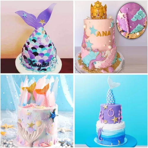 Miniatura 2 de Molde de silicona de algas marinas, conchas corales, estrellas de mar, molde de fondant de temática marina para decoración de pasteles de chocolate