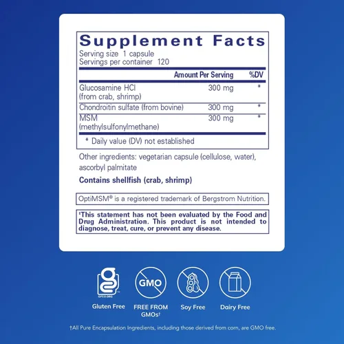 Miniatura 2 de Pure Encapsulations Glucosamina Condroitina con MSM - Apoya la salud de las articulaciones y la formación normal del cartílago* - Mantiene