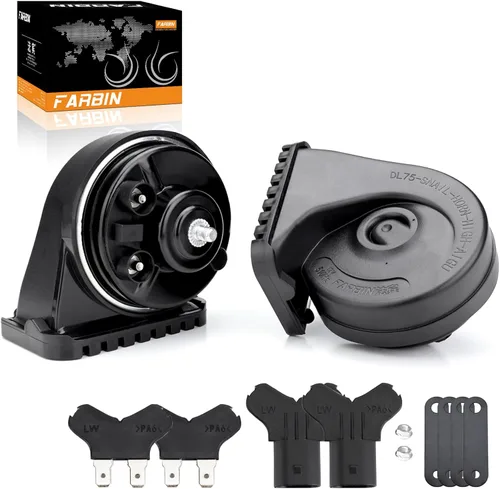 Miniatura 17 de FARBIN Bocina de Auto Compatible con Hyundai/Kia. Bocina de Auto Impermeable de 12V Fuerte de Tono Alto/Bajo Bocinas de Caracol Eléctricas