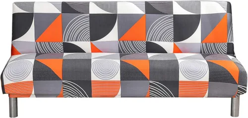 Miniatura 21 de MIFXIN Funda elástica para sofá cama sin brazos, funda de elastano para futón, plegable, sin reposabrazos, protector de muebles para sofá cama