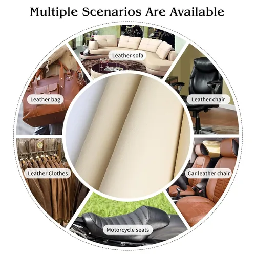 Miniatura 3 de BSZHTECH Cinta de reparación de cuero, parche de reparación de cuero autoadhesivo para sofás, muebles, sofás, asientos de automóvil, kit avanzado