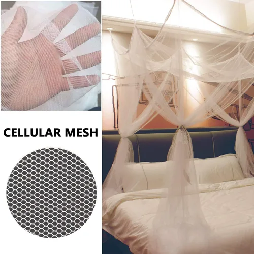 Miniatura 4 de Comtelek Dosel de Cama de 8 Esquinas con 100 Luces LED de Cadena de Estrellas Operadas por Batería, Red de Cama Estilo Único de 4 Puertas Cortinas