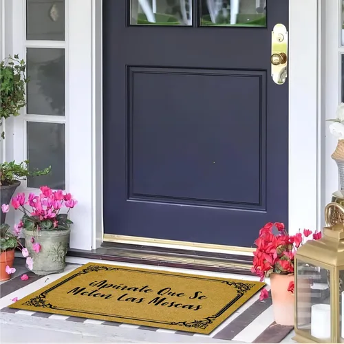 Miniatura 4 de Felpudo grande de verano para puerta delantera, entrada al aire libre, divertido, Apura Que Se Meten Las Moscas Felices Felicitudes de Feliz Navidad