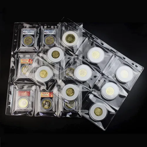 Miniatura 9 de Páginas con bolsillos para monedas de 30 compartimentos, AITIME soporte estándar de 9 orificios para coleccionistas, 10 hojas de níquel, monedas