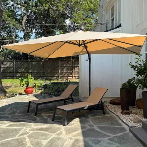 Miniatura 57 de PURPLE LEAF Sombrilla de Patio de 8 Pies para Exteriores Sombrilla Cantilever Cuadrada de Aluminio Sombrilla Offset con Rotación de 360 Grados
