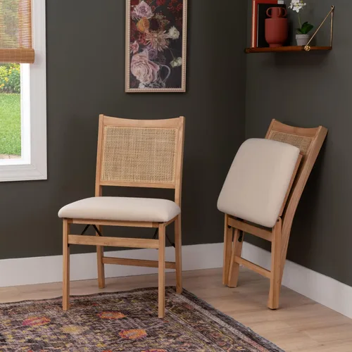 Miniatura 2 de Powell Kasi Silla Lateral de Comedor Plegable de Caña de Ratán Beige, Natural