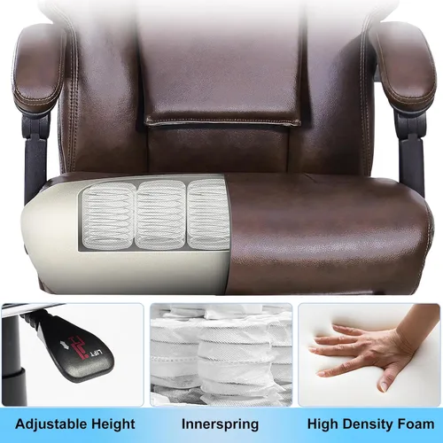 Miniatura 6 de NOBLEMOOD Silla de oficina de masaje amasado con función de calefacción, respaldo 3D, silla de oficina ergonómica de escritorio de masaje, silla