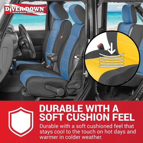 Miniatura 5 de Diver Down Juego de fundas de asiento de neopreno para Jeep JK Wrangler 2007-2018, juego de asiento delantero y trasero, fundas de asiento Amarillo