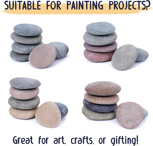 Miniatura 5 de ROCART 24 rocas de río grandes y lisas para pintar, rocas planas de aproximadamente 2 a 3 pulgadas de largo, perfectas para piedras de bondad, artes