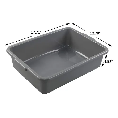 Miniatura 3 de Kiddream Paquete de 4 bolsas de caja de autobús comercial, 13 litros de plástico grande para restaurante, color gris
