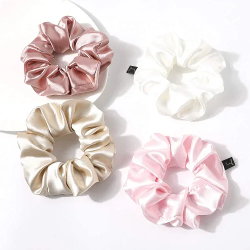 Miniatura 5 de Scrunchies Lazos para el Cabello para Mujeres - Grandes Coleteros de Satén de Seda Bandas Elásticas para el Cabello Accesorios Suaves y Grandes