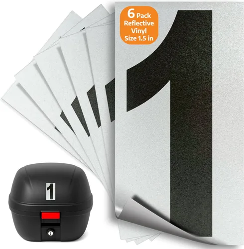 Miniatura 69 de iSYFIX Calcomanías de vinilo negro número 0 (Zero) – Paquete de 6 calcomanías de 1.5 pulgadas – Calcomanías de alta calidad, fondo reflectante