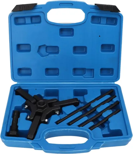 Kits de reparación de equilibrador armónico, juego de extractor de equilibrador armónico, acero al carbono, acabado de óxido negro, kit de polea de