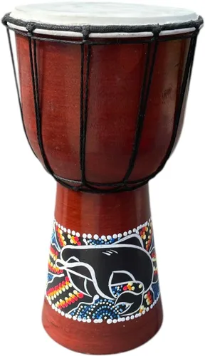 JIVE Tambor Djembe – Tambor de mano africano Bongo Congo de 12 pulgadas – Instrumento de percusión de madera maciza con cabeza de piel de cabra