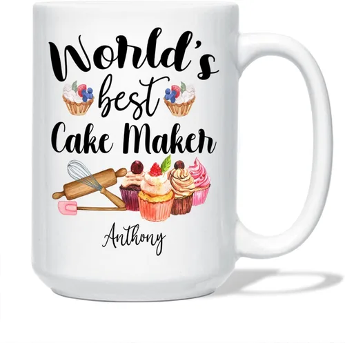 Miniatura 10 de Taza de café para panadero, regalos de panadero, taza de café Badass Baker personalizada, taza de regalo con nombre personalizado para panadero
