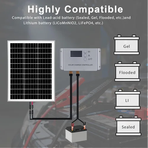 Miniatura 6 de Kit de panel solar de 20 W, 12 voltios, cargador de batería solar con controlador de carga de 10 A para caravana, barco, automóvil, remolque