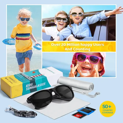 Miniatura 6 de Lentes de sol de goma Rivbos RBK004, flexibles, para niños lentes para bebés y niños de 3-10 (vidrio espejado disponible).
