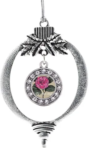 Miniatura 31 de Inspired Silver - Bonita bandera estadounidense - Adorno de Navidad plateado - Adorno de árbol de Navidad con dije circular con circonita cúbica