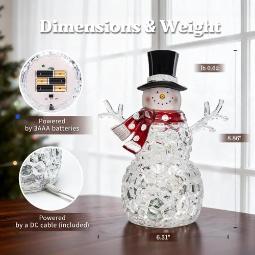 Miniatura 4 de Adornos de muñeco de nieve de Navidad, globos de nieve de Navidad, muñecos de nieve con música LED, decoración de muñeco de nieve de 9 pulgadas