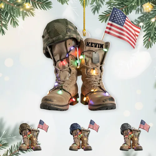 Miniatura 22 de Adornos de Navidad del ejército estadounidense, adorno de veterano para hombres y mujeres, adornos patrióticos para decoración de árbol de Navidad