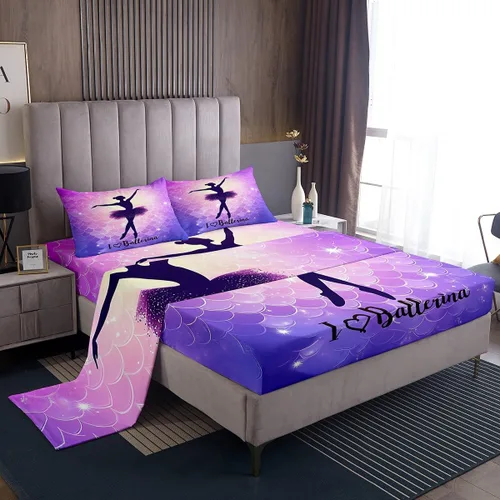 Miniatura 13 de Juego de sábana bajera ajustable de teñido anudado para niñas, juego de ropa de cama con diseño de arco iris degradado de arcoíris, lindo juego