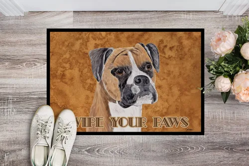 Miniatura 2 de Caroline's Treasures SC9121MAT Boxer Wipe Your Paws - Tapete para puerta delantera, 18 x 27 pulgadas, para interiores y exteriores, para entrada