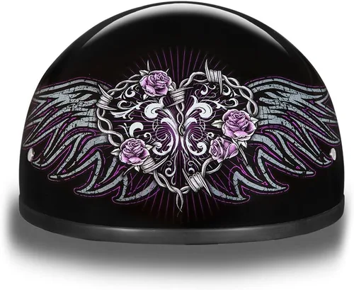 Miniatura 28 de Daytona Helmets - Medio casco de motocicleta con diseño de calavera y huesos cruzados – Aprobado DOT [Gráficos]