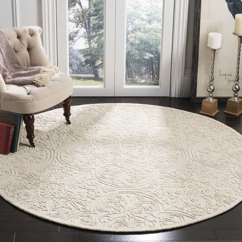 Miniatura 17 de SAFAVIEH Trace Collection - Alfombra decorativa de 2 x 3 pies, color marfil, lana hecha a mano, ideal para zonas de alto tráfico en entrada, sala
