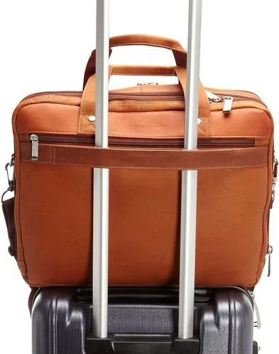 Miniatura 2 de Kenneth Cole REACTION "Out of the Bag" Manhattan - Bolso bandolera de cuero colombiano para laptop de 15.6" para viajes y negocios