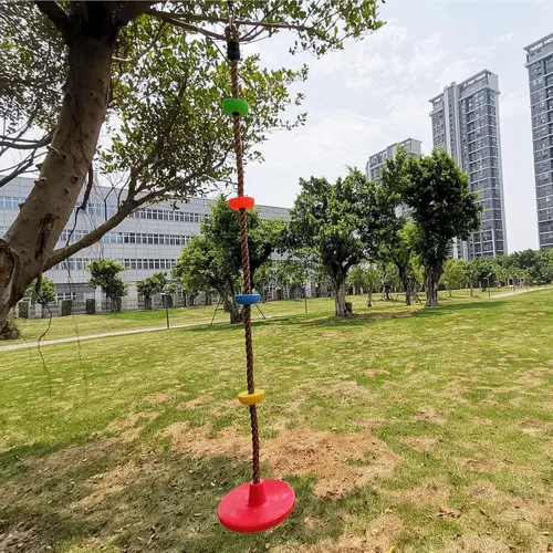 Miniatura 8 de Cuerda de escalada de árbol y asiento de columpio de disco para niños, accesorios para patio trasero al aire libre