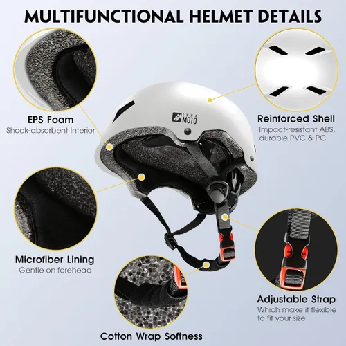 Miniatura 5 de Casco de patineta para adultos - Casco de seguridad certificado ajustable para patinaje, bicicleta, monopatín, ciclismo, patinaje, patinaje, cascos