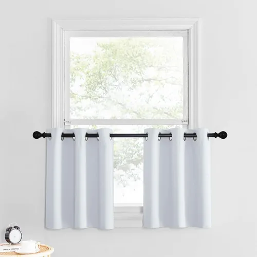 Miniatura 36 de NICETOWN Cortinas opacas de cocina para ventana sobre el fregadero, aislamiento térmico, decoración del hogar, pequeños niveles opacos con ojales