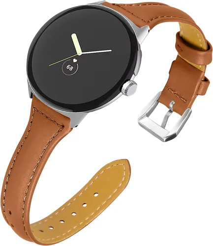Miniatura 14 de Correa de cuero compatible con Google Pixel Watch Band Correa de repuesto Correa de pulsera transpirable para Google Pixel Watch Accesorios