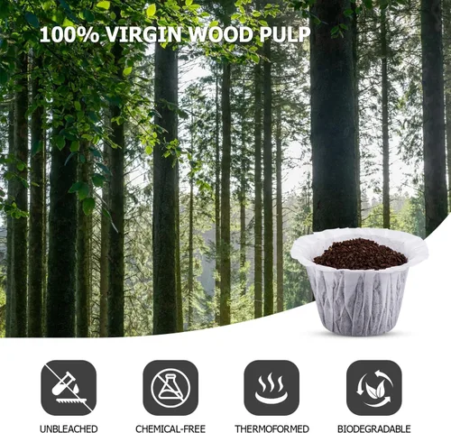 Miniatura 8 de Pro Mael Filtros de café desechables K Cup de papel para cafeteras Keurig de una sola porción 1.0 y 2.0, uso con cápsulas reutilizables K Cup