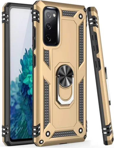 Miniatura 5 de LUMARKE Funda para Galaxy S20 FE con protector de pantalla, supera los 16 pies, probada en caídas, de grado militar, con soporte de anillo Amarillo