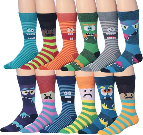 Miniatura 31 de JAMES FIALLO Calcetines de vestir para hombre, calcetines de vestir para hombre, estilo casual, coloridos, divertidos, novedosos, a la moda, paquete