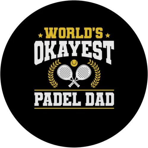 Miniatura 3 de Worlds Okayest Padel Dad Fathers Day Racquet Paddle PopSockets Adhesive PopGrip