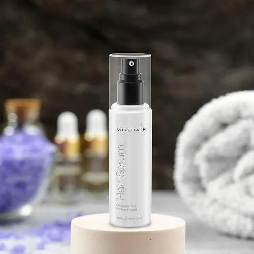 Miniatura 4 de MOEHAIR DUO Pack de suero para el cabello y acondicionador sin enjuague Desenreda y elimina el encrespamiento Suaviza y añade brillo Hidrata