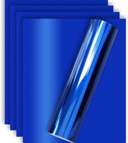 Vinilo de Transferencia de Calor HTV de Lámina Azul Real para Camisetas y Ropa 12" X 10" (Paquete de 5), Fácil de Desmalezar y Planchar, Tamaño