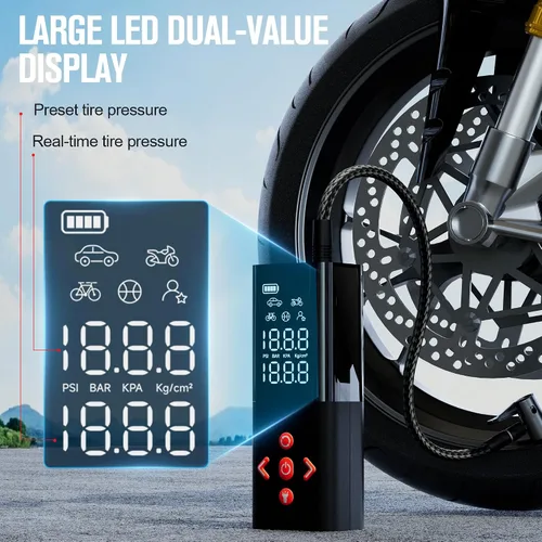 Miniatura 6 de GOOLOO Inflador de neumáticos AP150 Compresor de aire portátil, bomba de aire inalámbrica 2 veces más rápida de 150 PSI para neumáticos de automóvil
