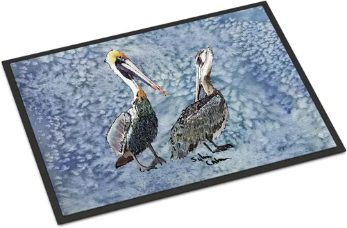 Caroline's Treasures 8409-MAT Pelican - Felpudo de 18 x 27 pulgadas, para interiores y exteriores, para entrada, antideslizante, lavable, de pelo