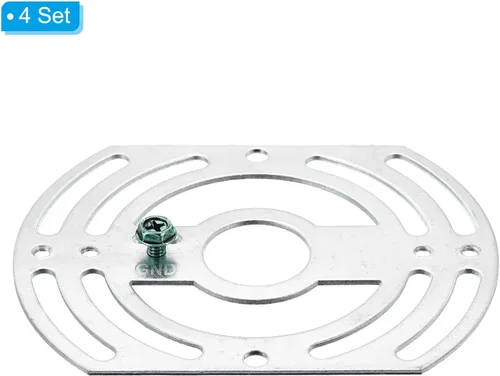 Miniatura 3 de PATIKIL Soporte de montaje para lámpara, paquete de 4 barras transversales de luz, placa de montaje para ventilador de techo, universal con tornillo