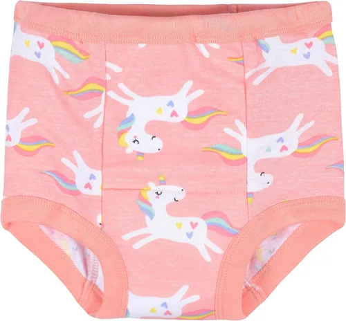 Miniatura 2 de Gerber Pack de 4 pantalones de entrenamiento y ropa interior para bebés y niñas Unicornio rosa y morado