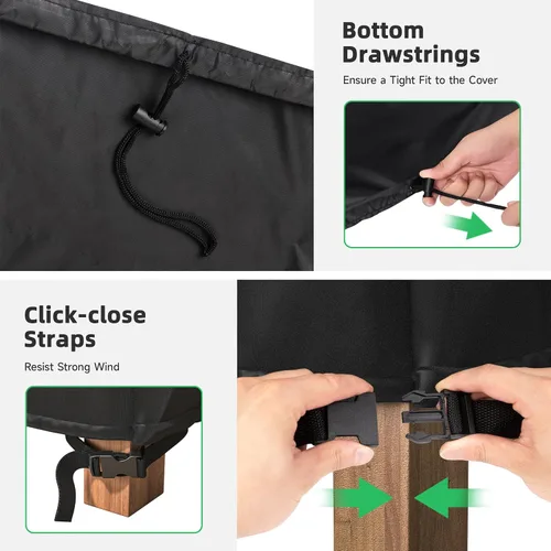 Miniatura 5 de MR.COVER - Funda para sofá biplaza de patio de 2 plazas, impermeable, resistente para muebles de patio, con ventilación de aire y asas, no se