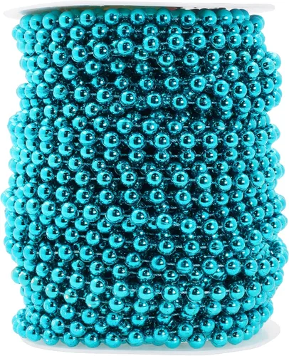 Miniatura 19 de Mandala Crafts Rollo de cadena de perlas negras de 0.157 pulgadas (0.157 in), guirnalda de perlas de 44 yardas para decoración de bodas, arreglos