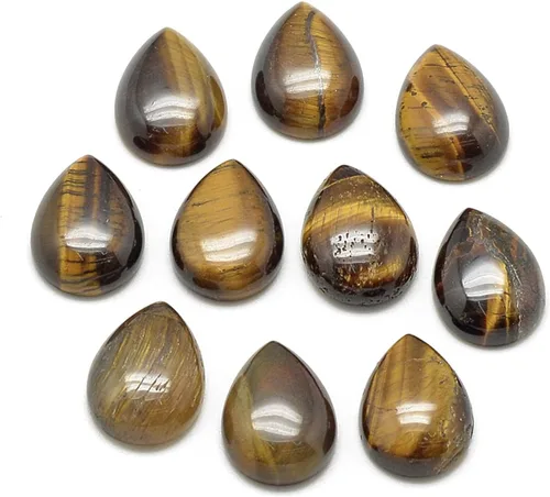 Miniatura 18 de Fashewelry Cuentas de cabujones de espalda plana de lágrima natural Cuarzo rosa