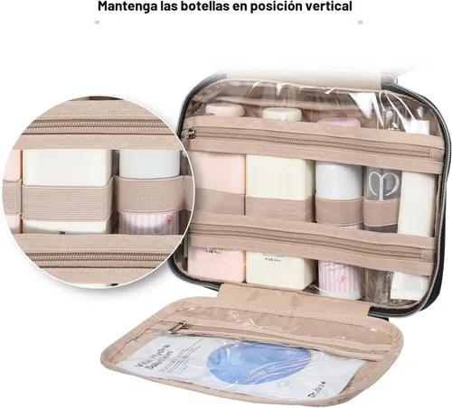 Miniatura 3 de BAGSMART Neceser de viaje colgante con organizador de maquillaje aprobado por la TSA, bolsa cosmética transparente para artículos de aseo personal