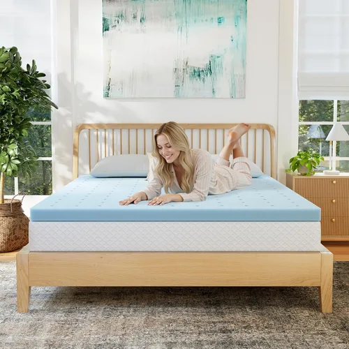Miniatura 2 de EGOHOME - Cubrecolchón de espuma viscoelástica Queen de 4 pulgadas, con gel refrescante y almohadilla para aliviar la presión en una caja, artículos